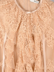 Ruffle-Detail Sheer Blouse
