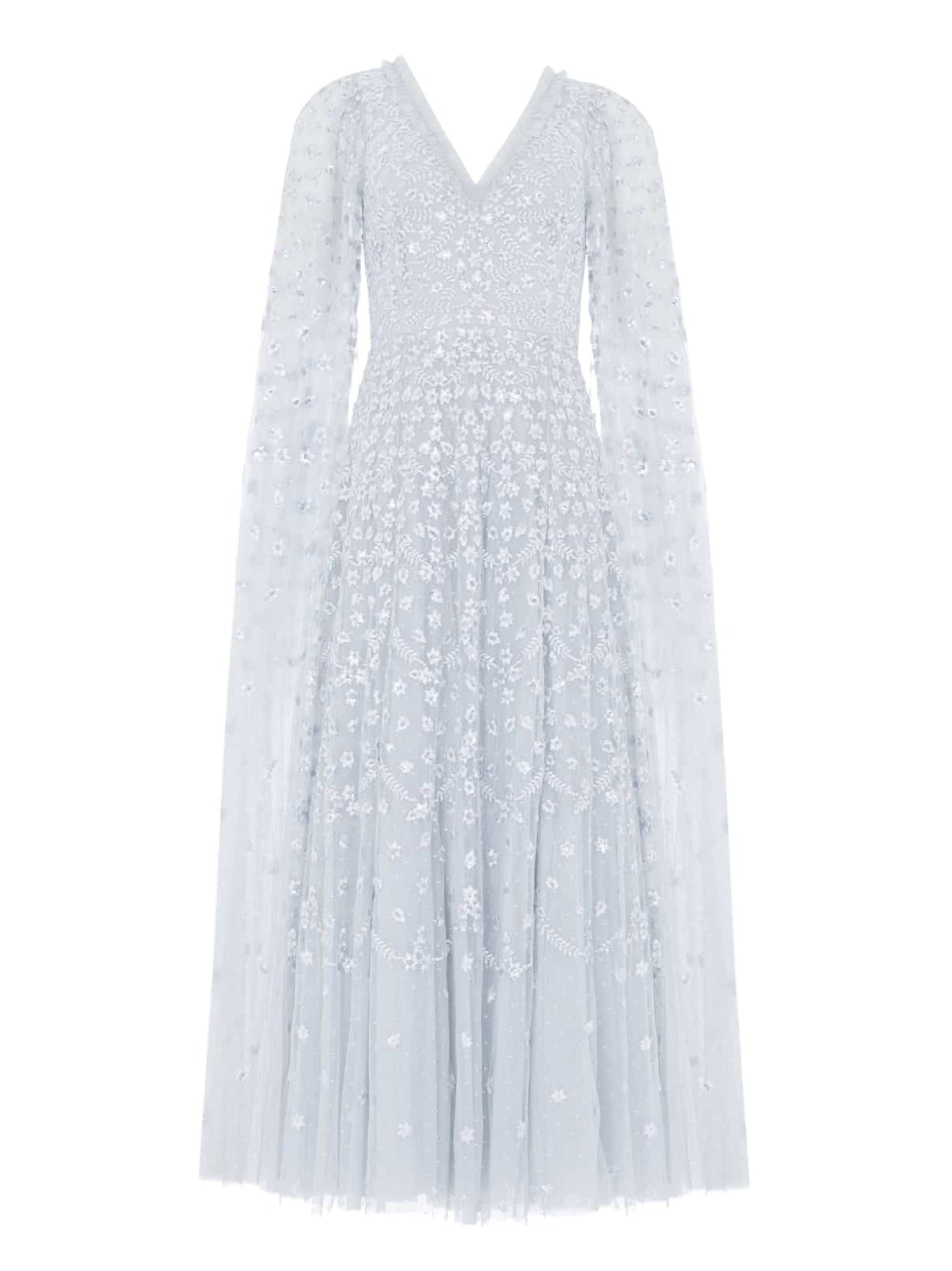 Clover cape sleeve ankle gown
