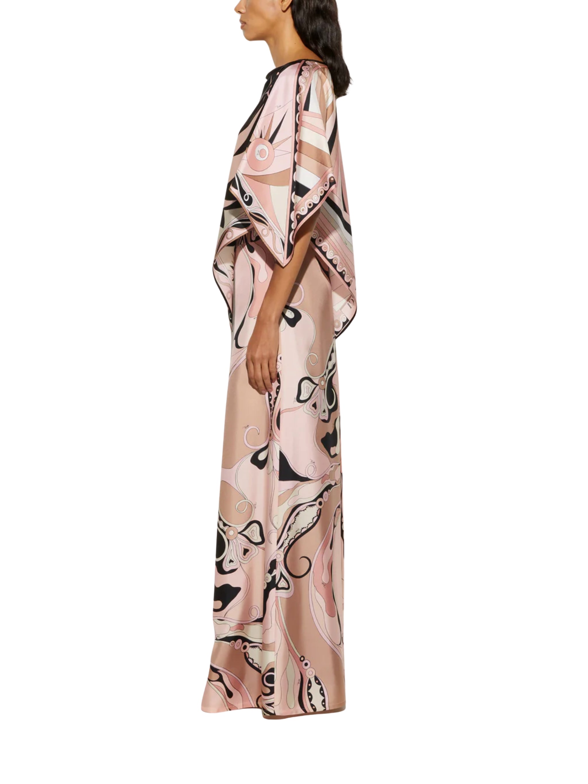 Orchid Print Silk Trousers