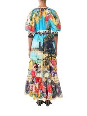 TIERED SHIRT DRESS WITH SHORT SLEEVE