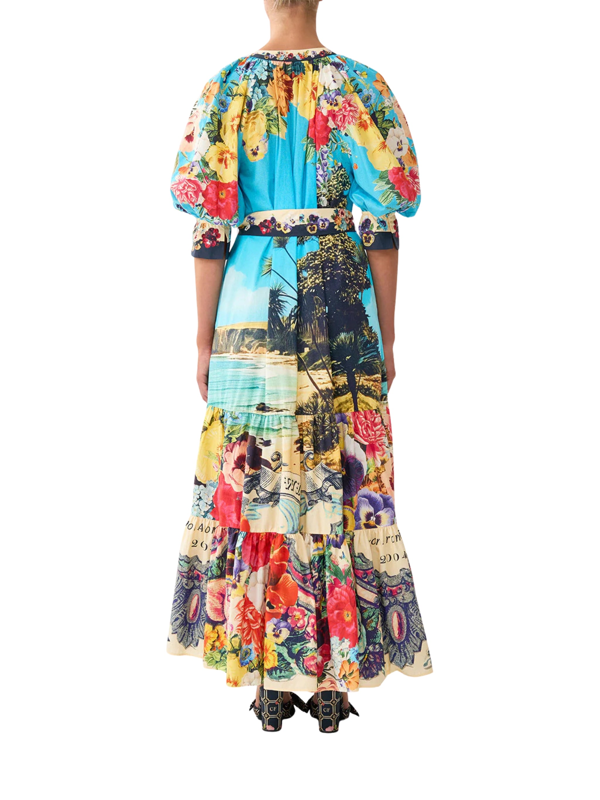 TIERED SHIRT DRESS WITH SHORT SLEEVE