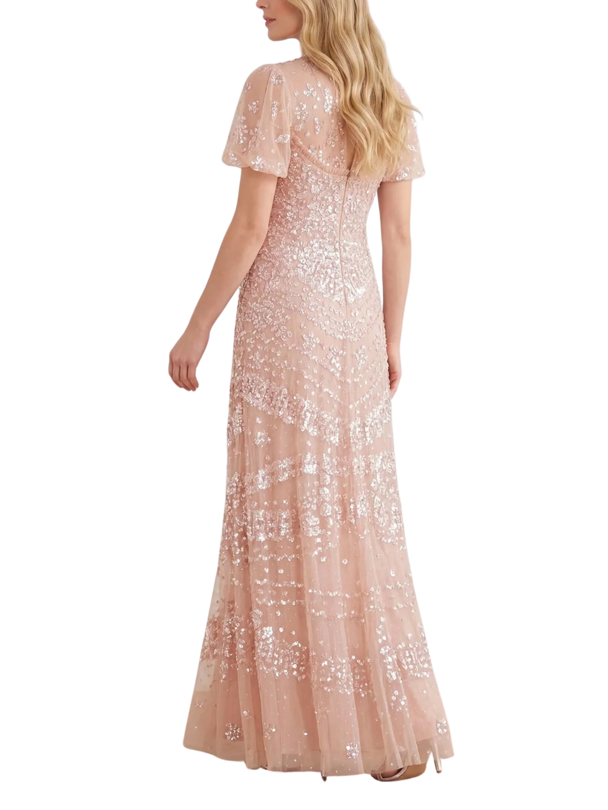 Anais sequin short sleeve gown