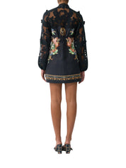 LACE SLEEVE MINI DRESS