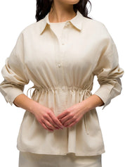 Drawstring linen shirt
