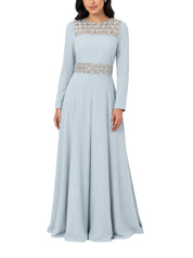 Hand embroiderd chest long sleeves off shoulder dress full cover modest dress fish cut