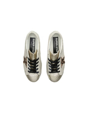 SUPER STAR LEATHER UPPER GLITTER TOE AND TONGUE LEATHER HEEL LEOPARD HORSY STAR