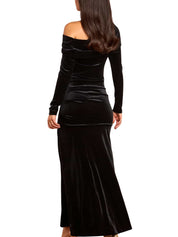 NOVA VELVET ONE-SHOULDER GOWN