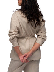 Drawstring linen shirt