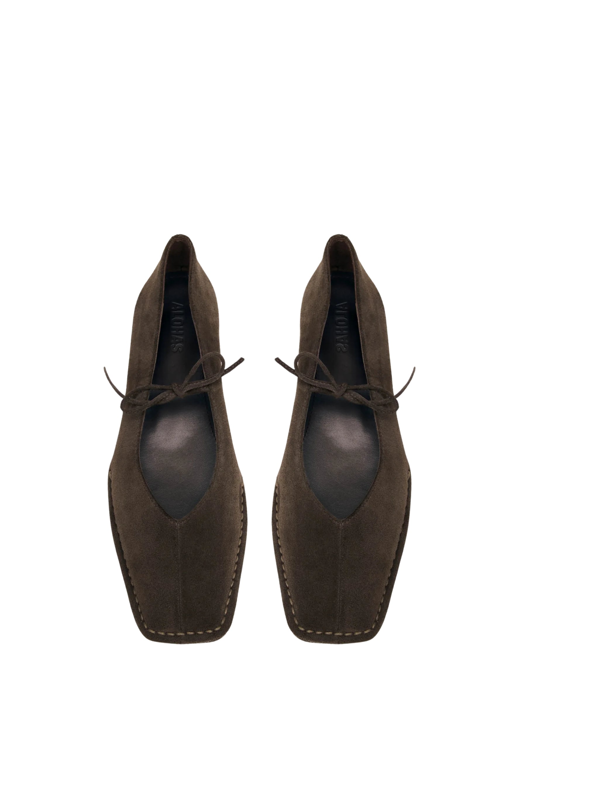 SWAY SUEDE COFFEE BROWN LEATHER BALLET FLATS