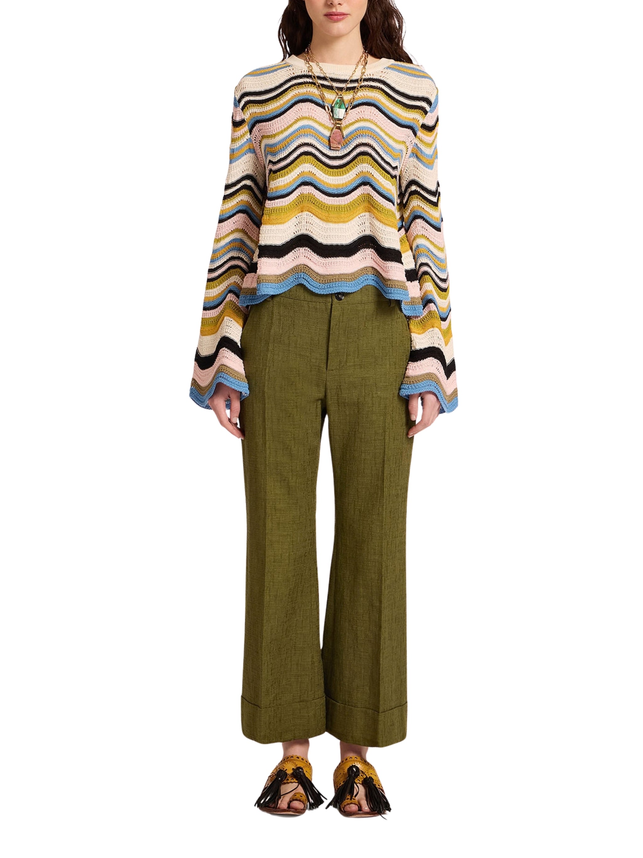 Chevron crop sweater