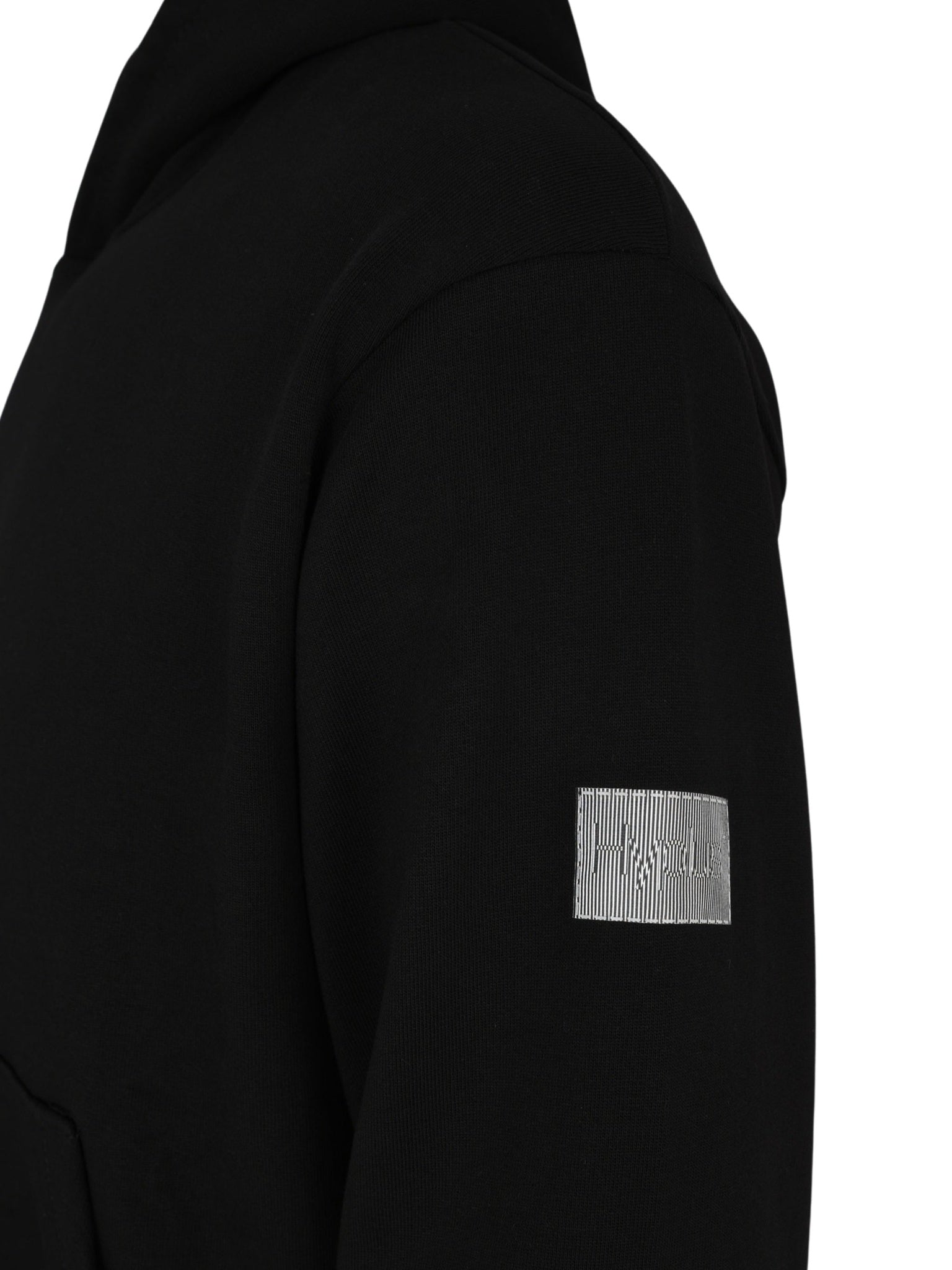 Hoodie brushed mono black r01