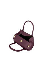 OYSTER MINI DUFFLE WINE PEBBLE GRAINED LEATHER