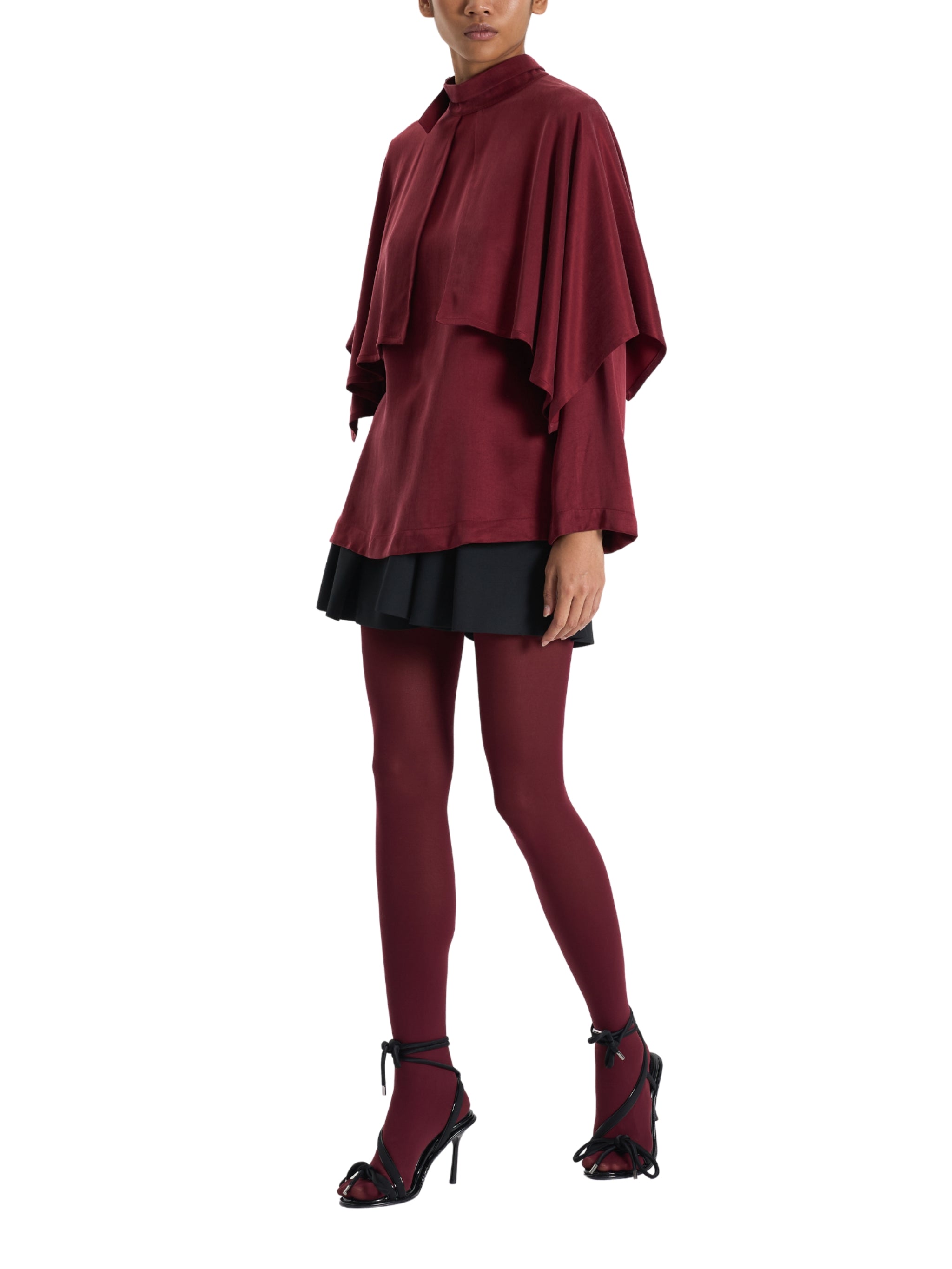 RED FLOWING LOOSE BLOUSE