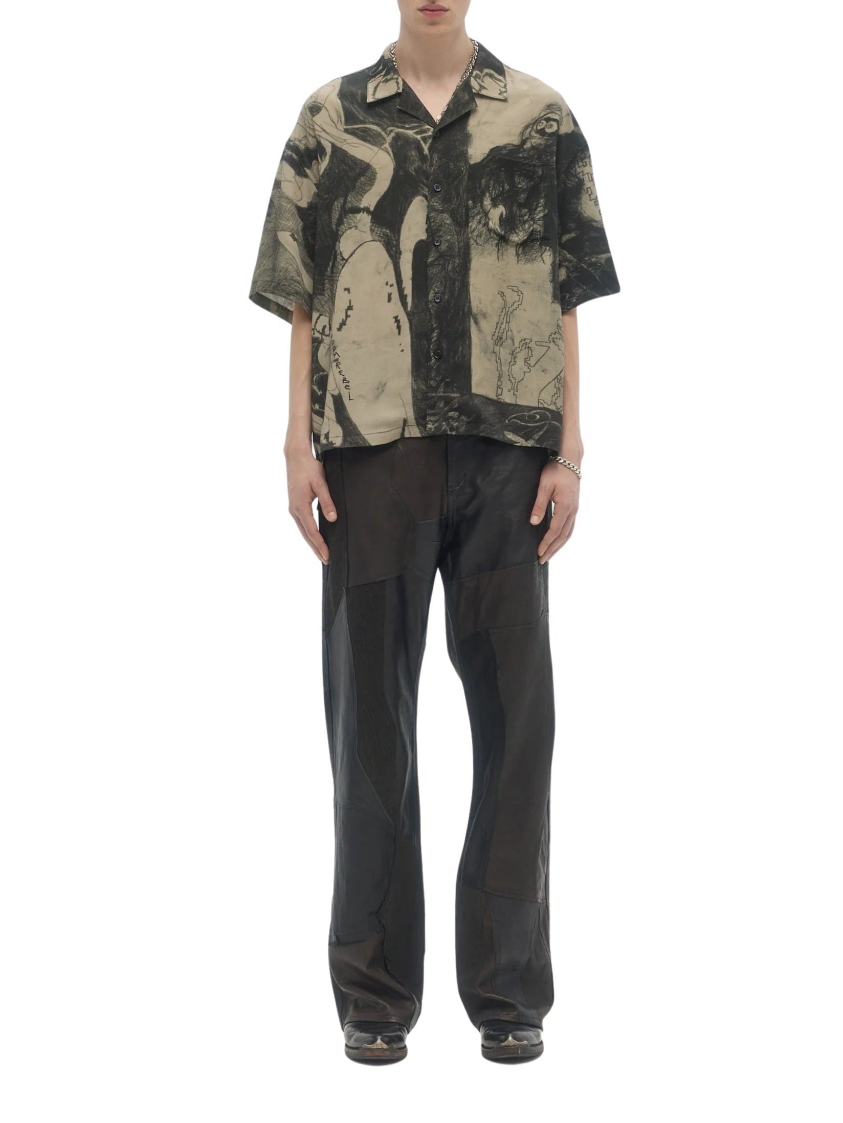 Extrovert camp collar shirt beige