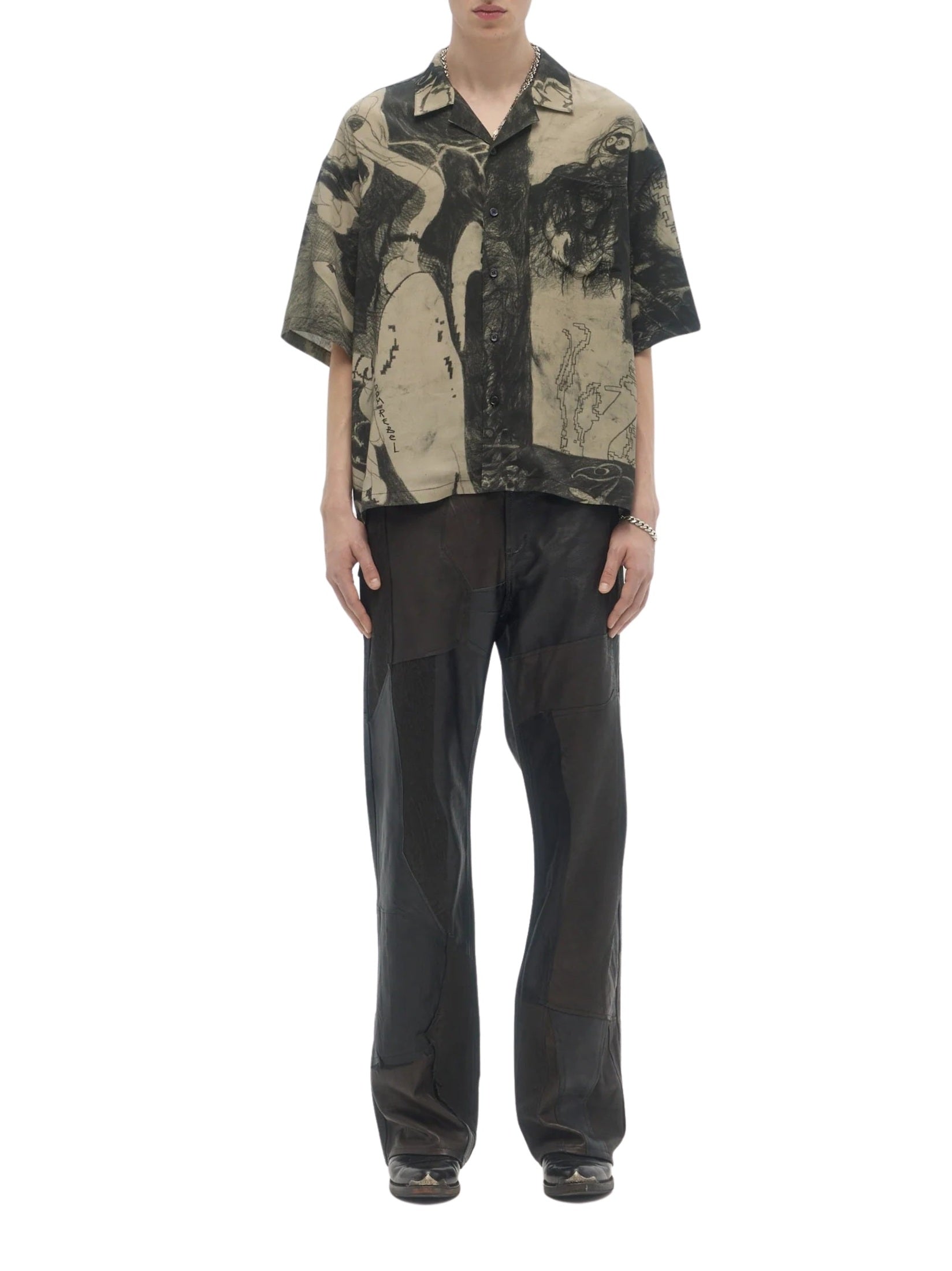Extrovert camp collar shirt beige
