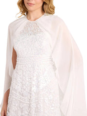 Anais sequin cape gown