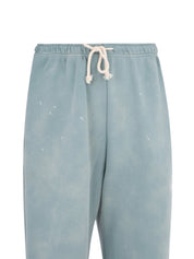 Washed cut-off hem sweat pants