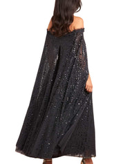RAINDROP CAPE ANKLE GOWN
