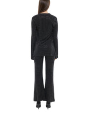 THE SHIRT CARDIGAN WITH ALL OVER CRYSTAL DETAILS IN BLACK