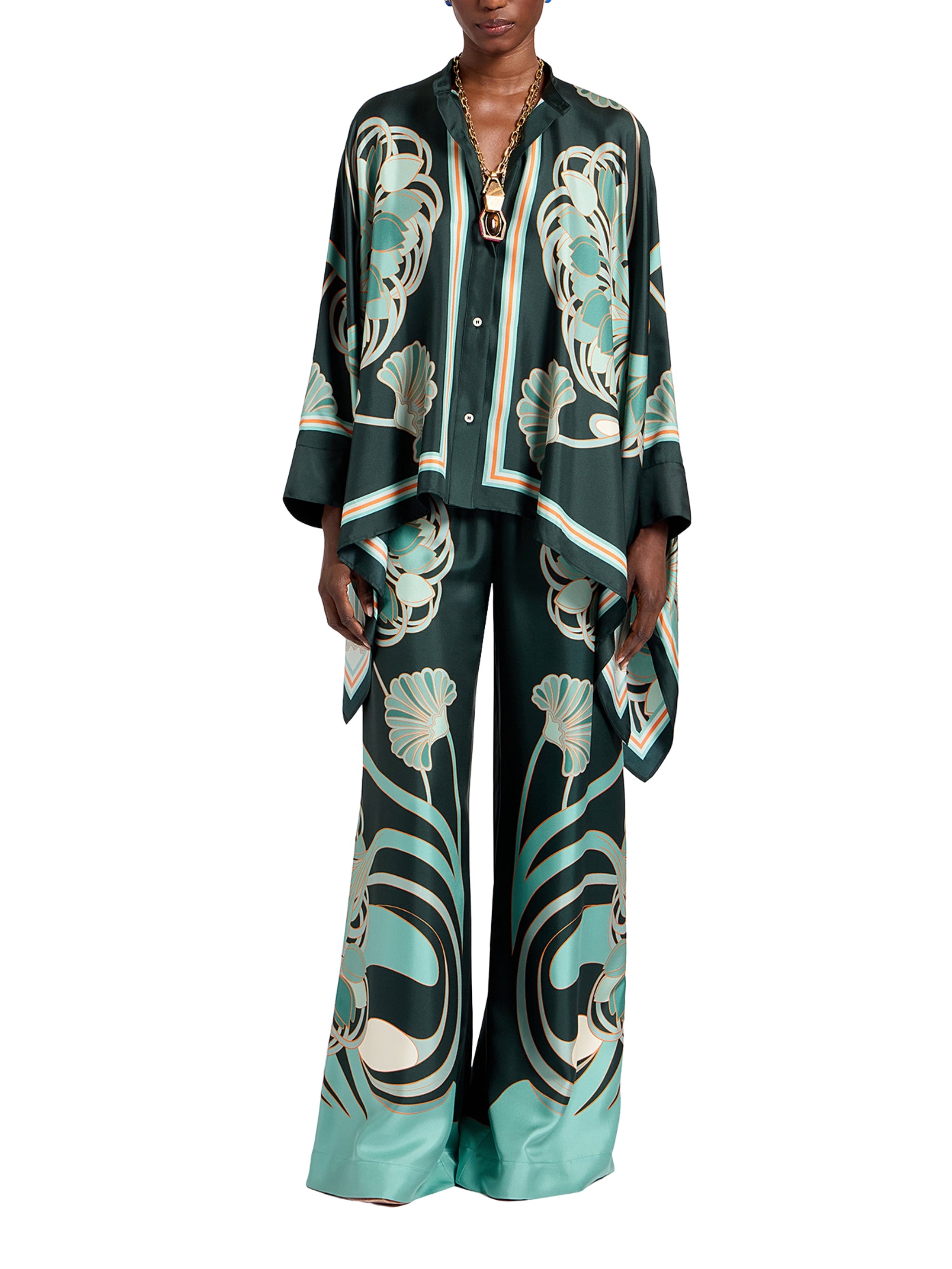 Foulard shirt (placee) blooming tulip placee