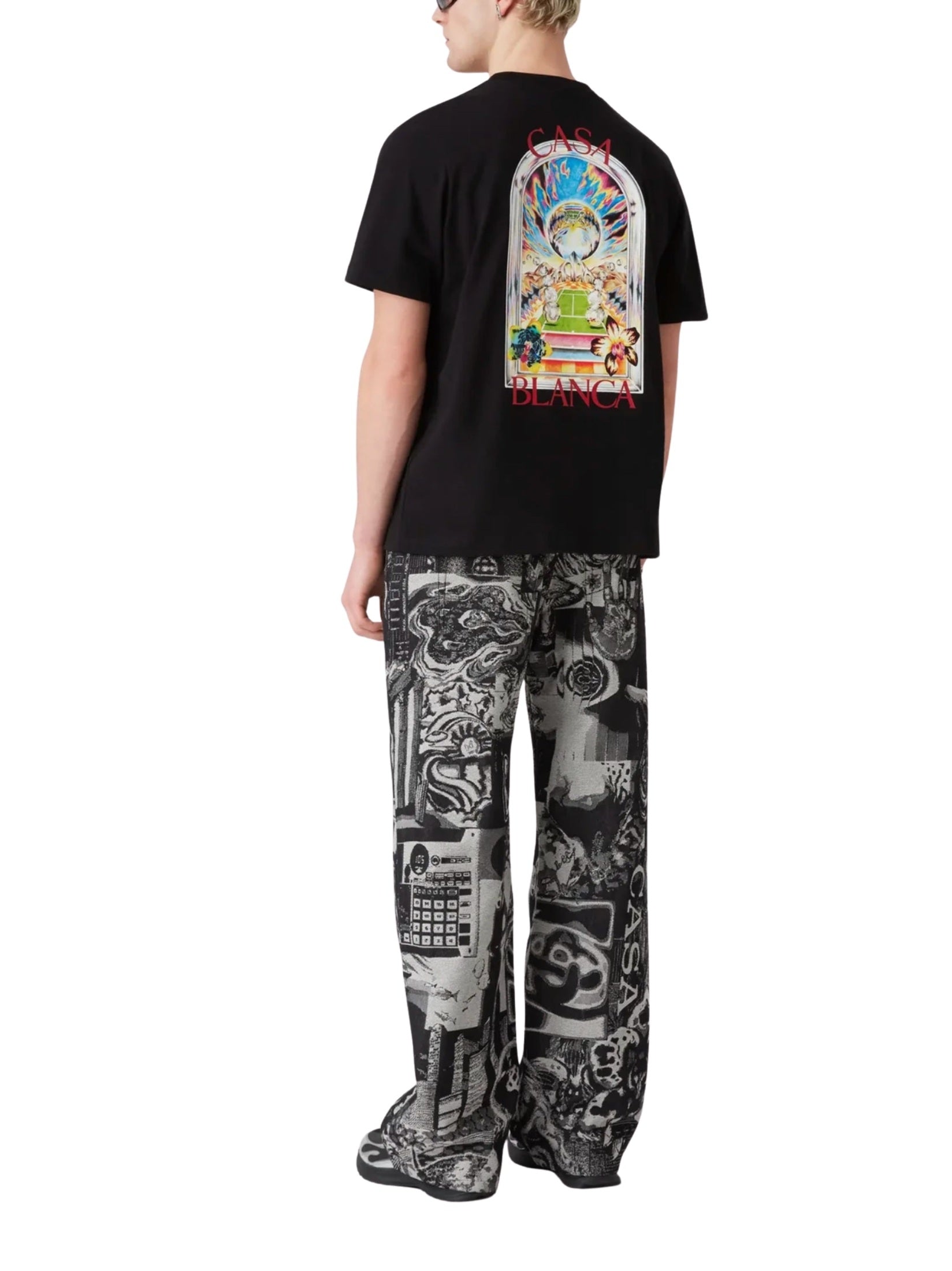 Black Tennis Landscape Short Sleeve T‑Shirt