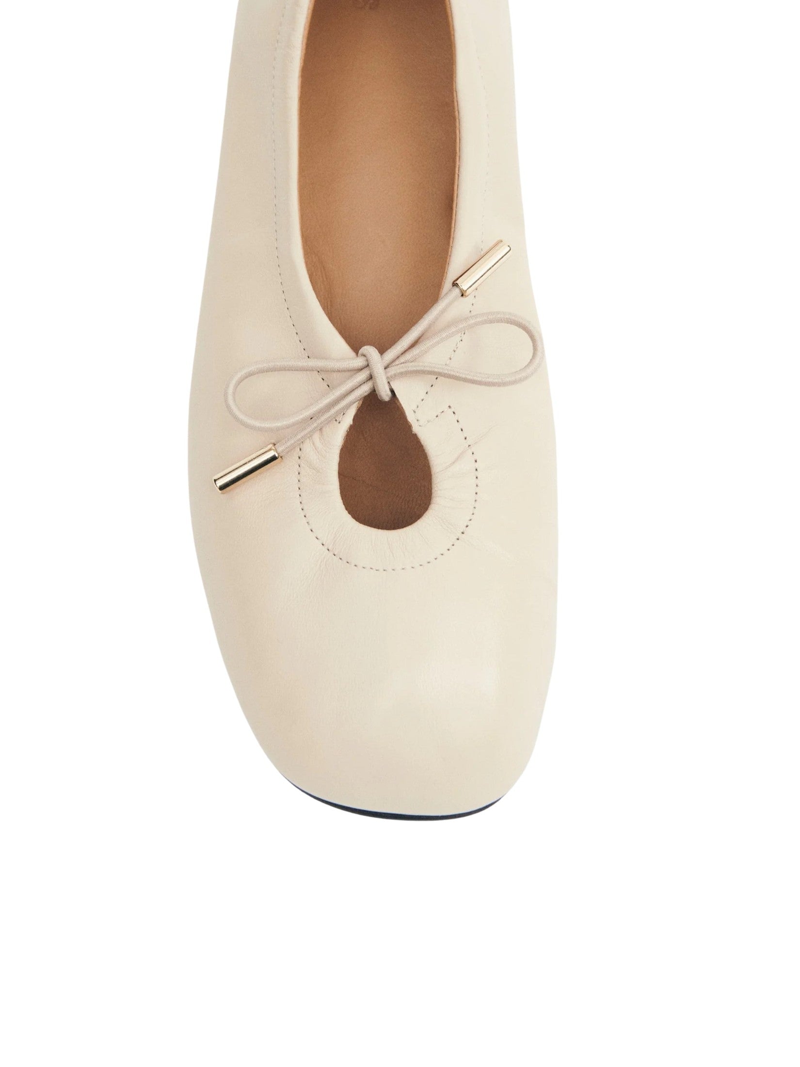Rosalind cream leather ballet flats
