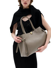GYOZA TOTE TAUPE PEBBLE GRAINED LEATHER