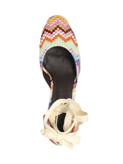Chevron-Pattern Tie Espadrilles