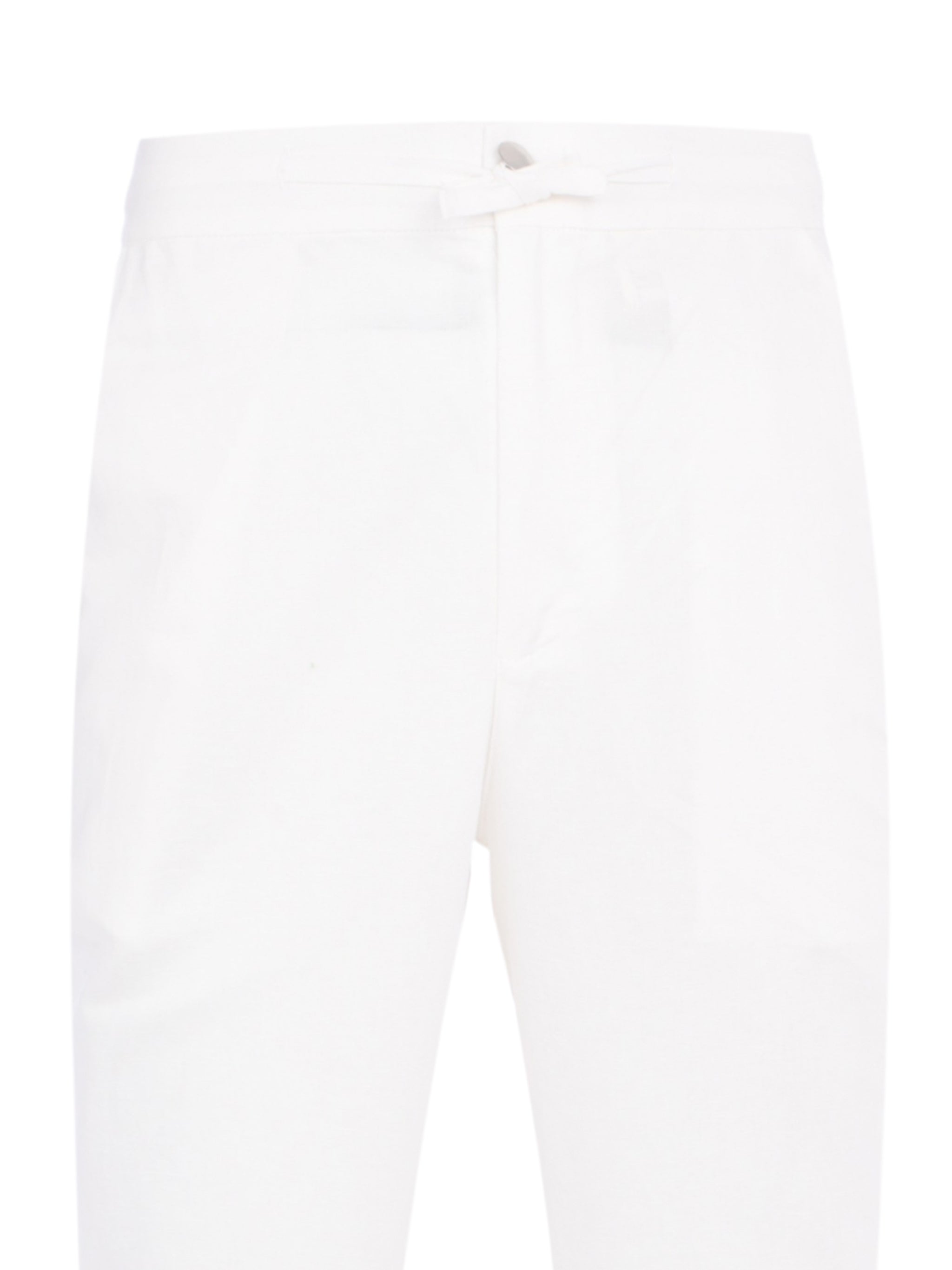 LINEN WHITE PANT (LOGO BACK POCKET)