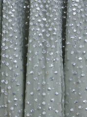 SCATTER DOT CAPE SLEEVE ANKLE GOWN