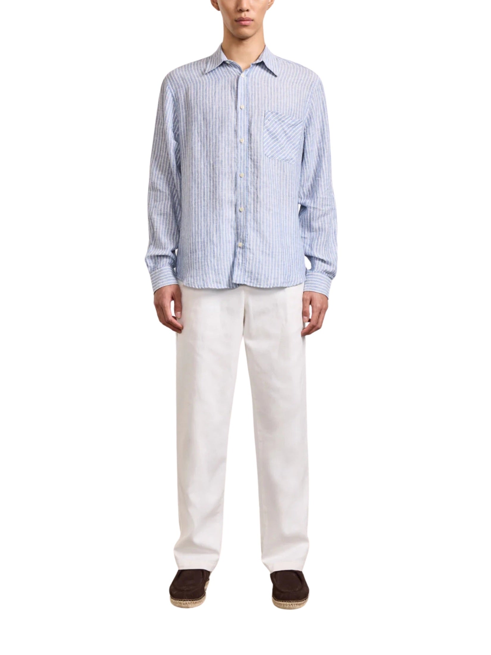 Telles linen l/s striped shirts