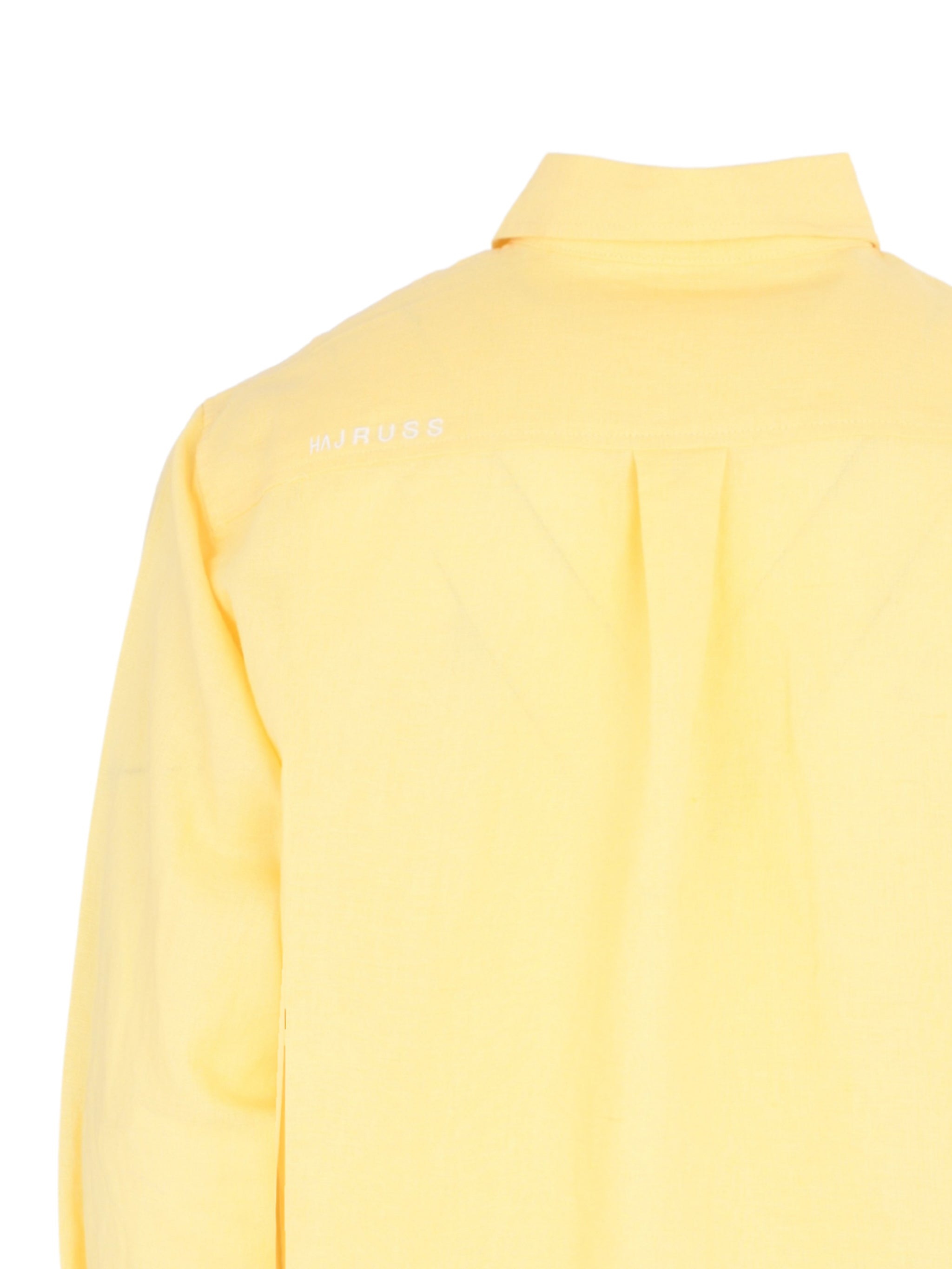 LIGHT YELLOW LINEN LONG SLEEVE SHIRT