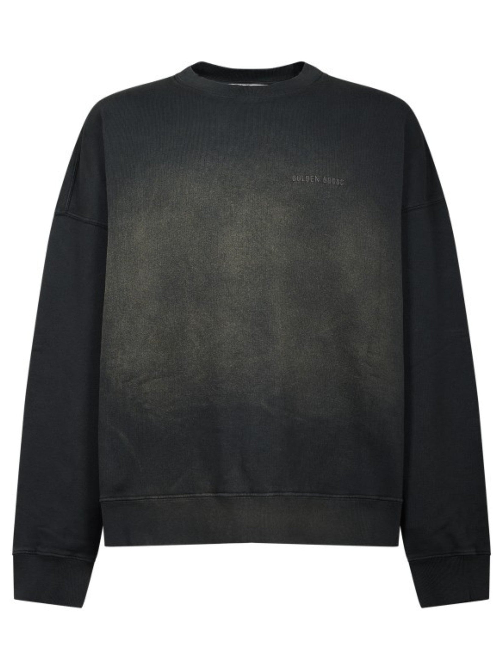 Journey unisex crew neck dyed cotton fleece bleaching effect with embroidery