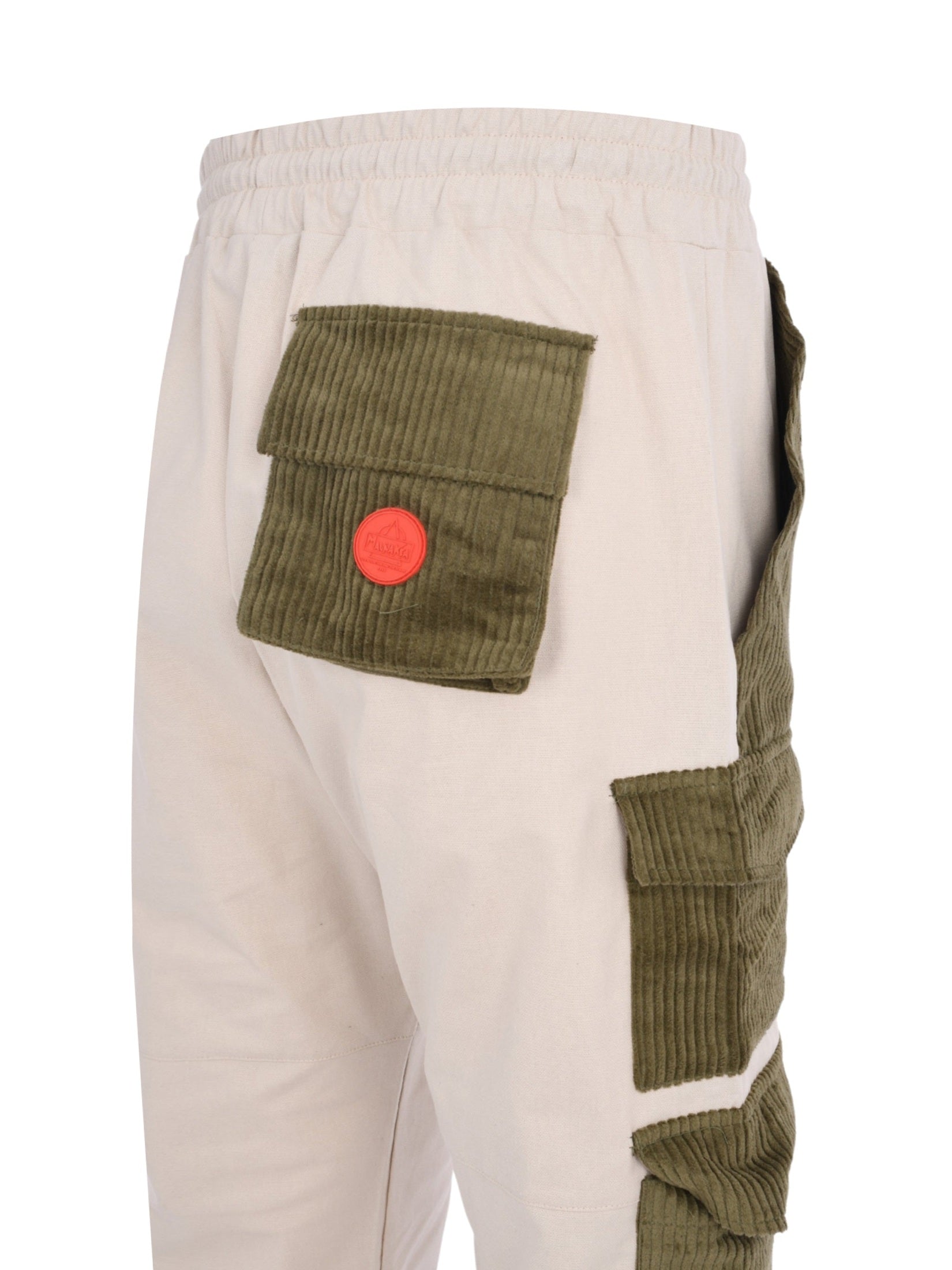 Mixed fabrics cargo pants