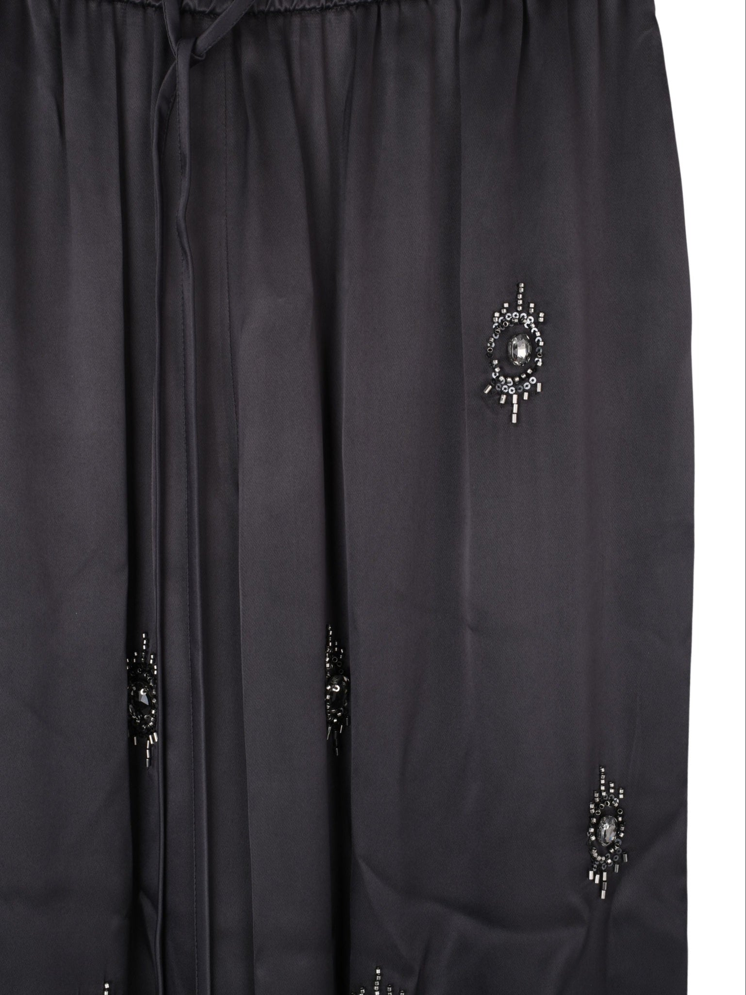 Embroidered Satin Trousers
