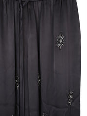 Embroidered Satin Trousers