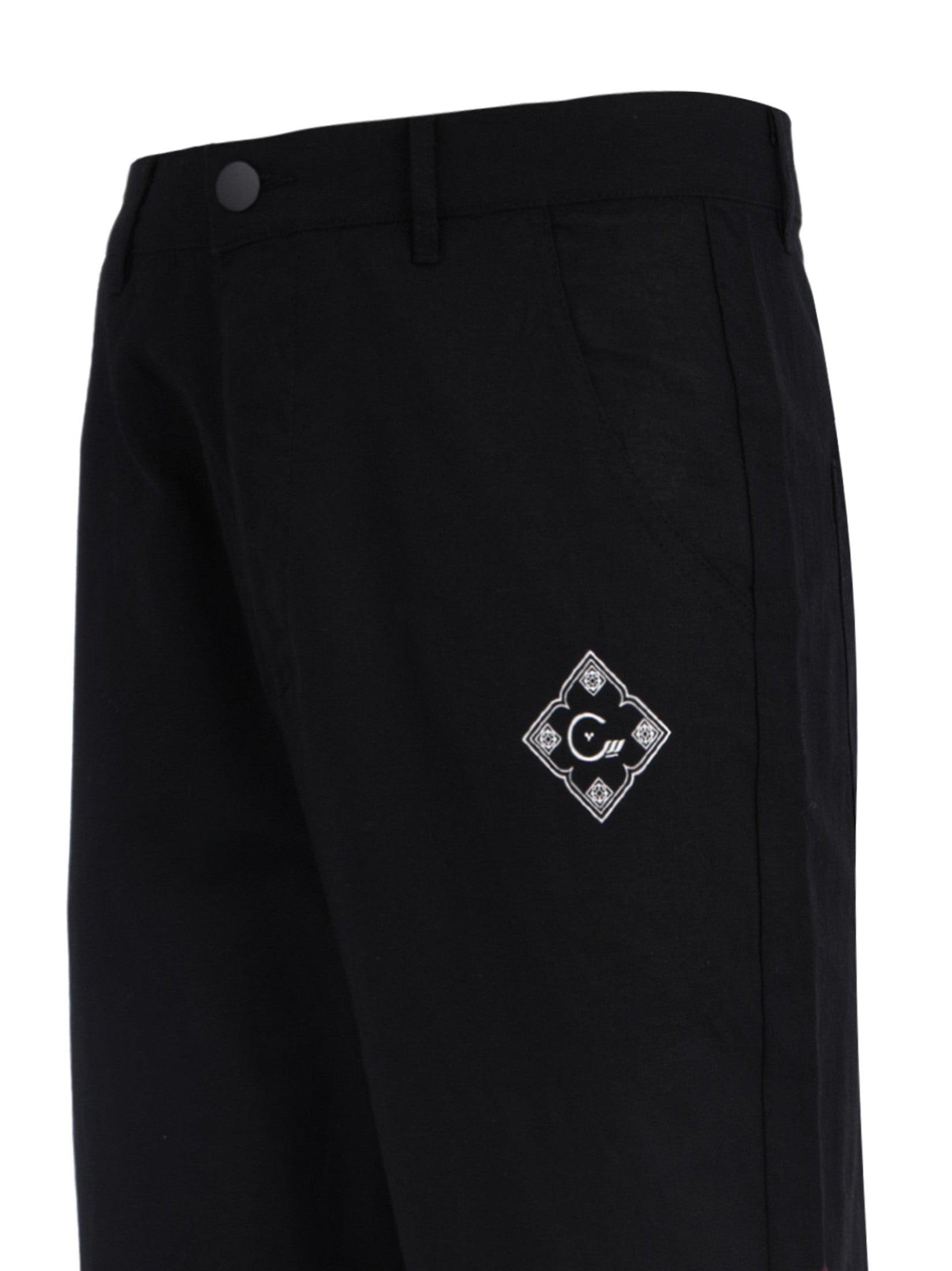 Cenmar black linen straight leg pants