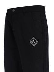 CENMAR BLACK LINEN STRAIGHT LEG PANTS