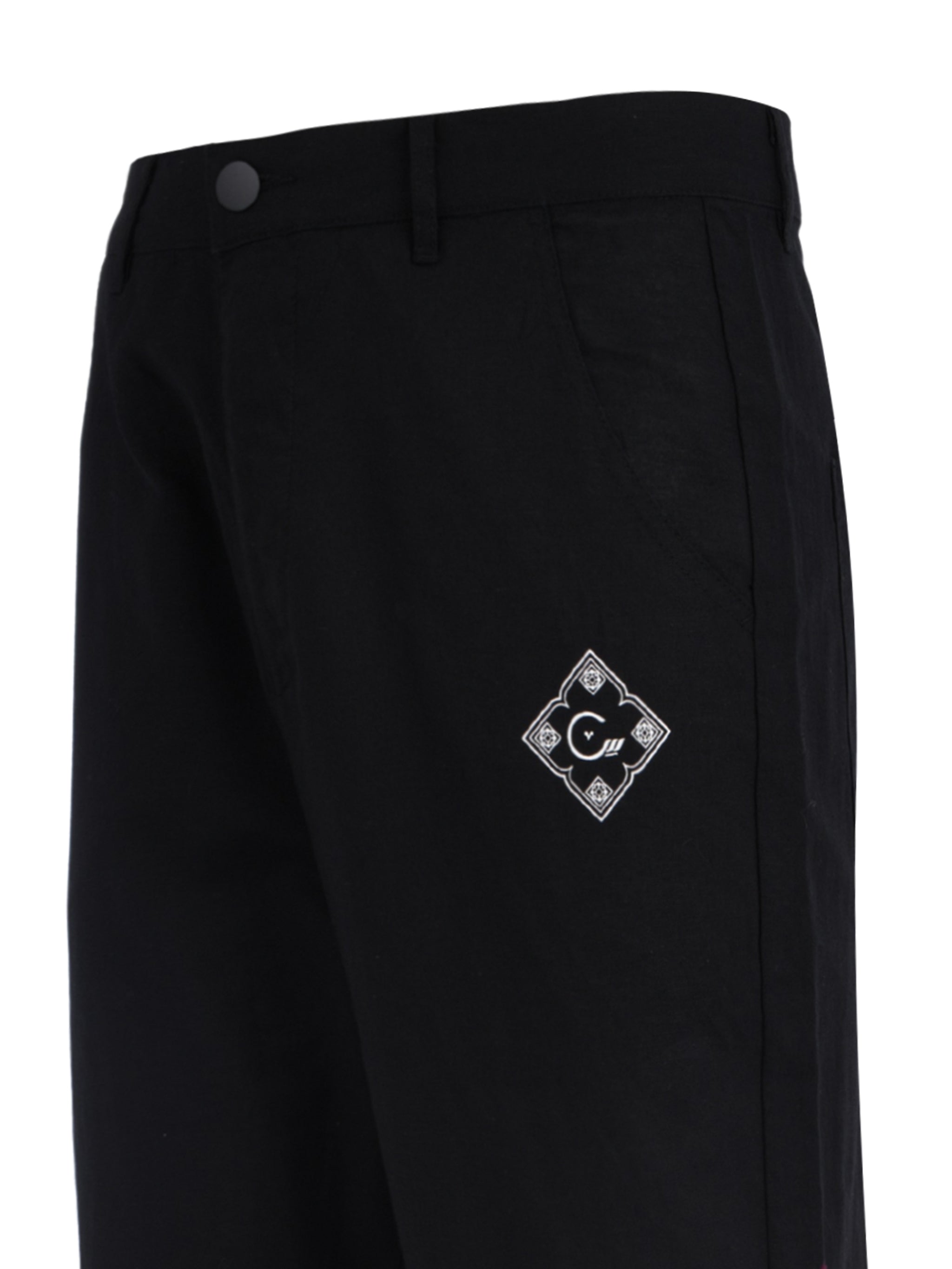 CENMAR BLACK LINEN STRAIGHT LEG PANTS