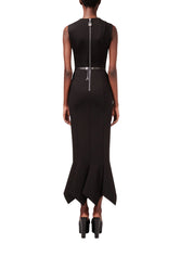 HANDKERCHIEF ZIPPER MIDI DRESS