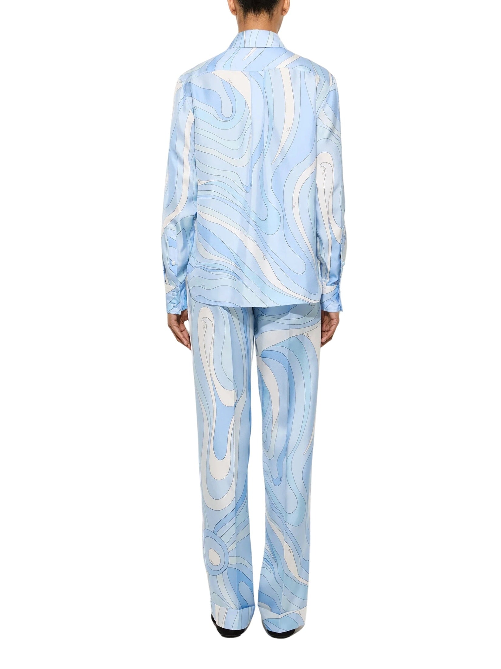 Marmo print silk pants