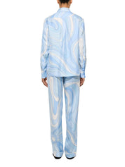 Marmo print silk pants
