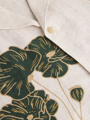 ROBERTO LINEN SS SHIRT LINEAR FLORAL PRINT