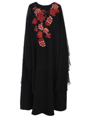 BLACK COLOR KAFTAN WITH ROSES