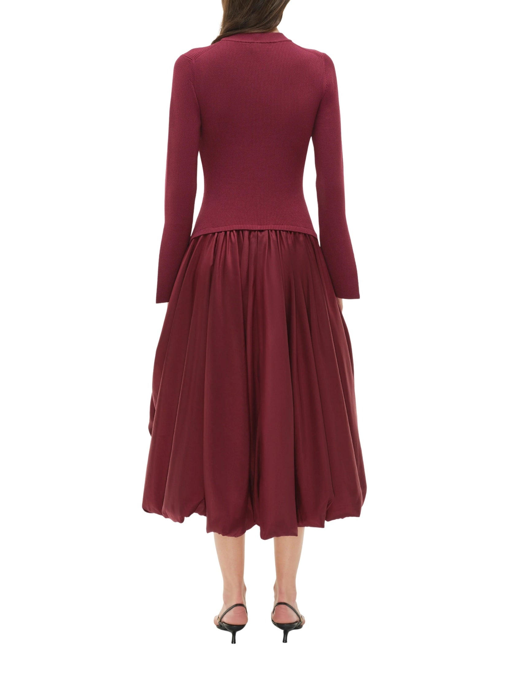 Kenlie l/s mock neck midi dress
