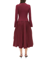 Kenlie l/s mock neck midi dress