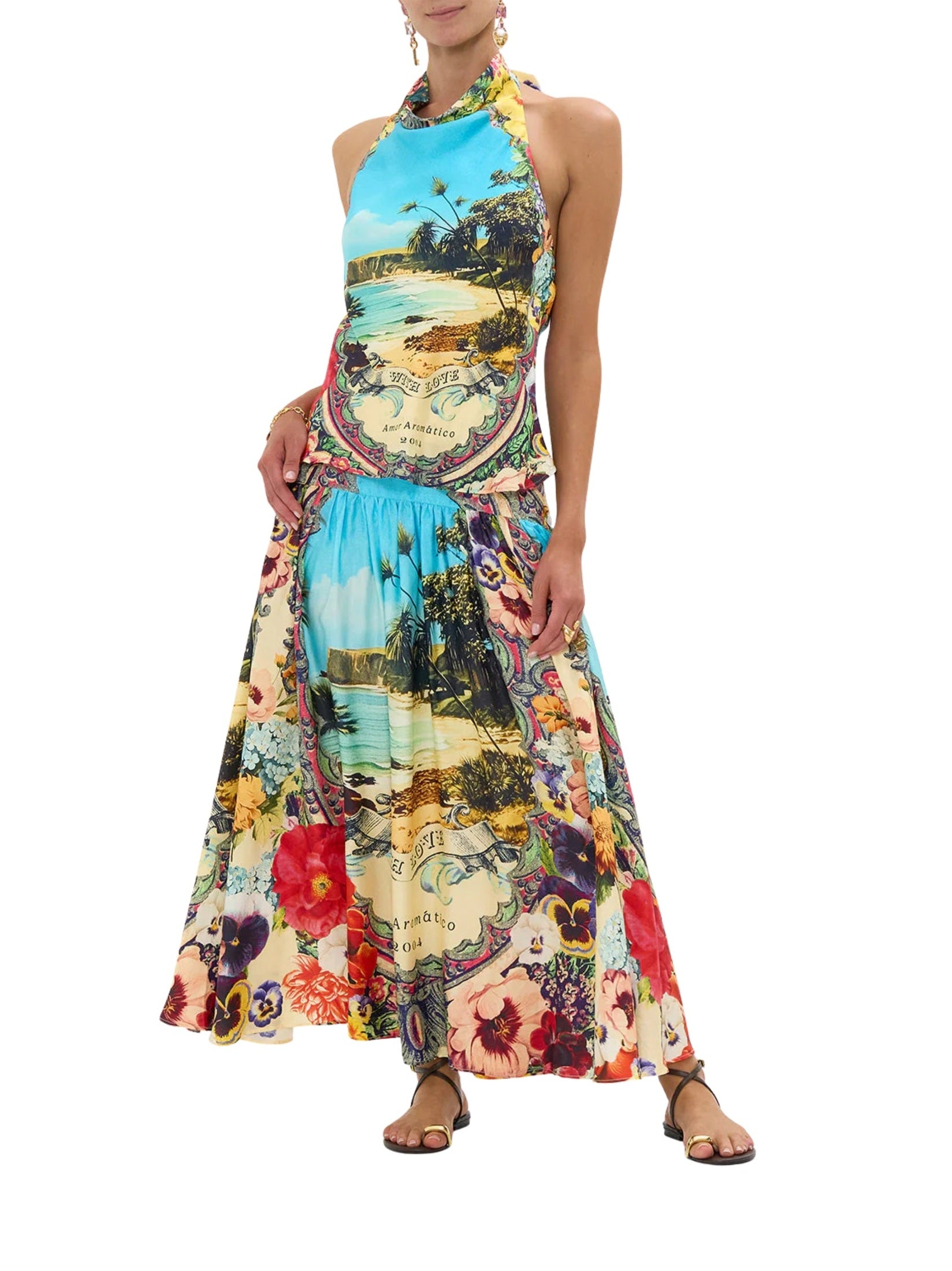 Fitted waist gathered skirt