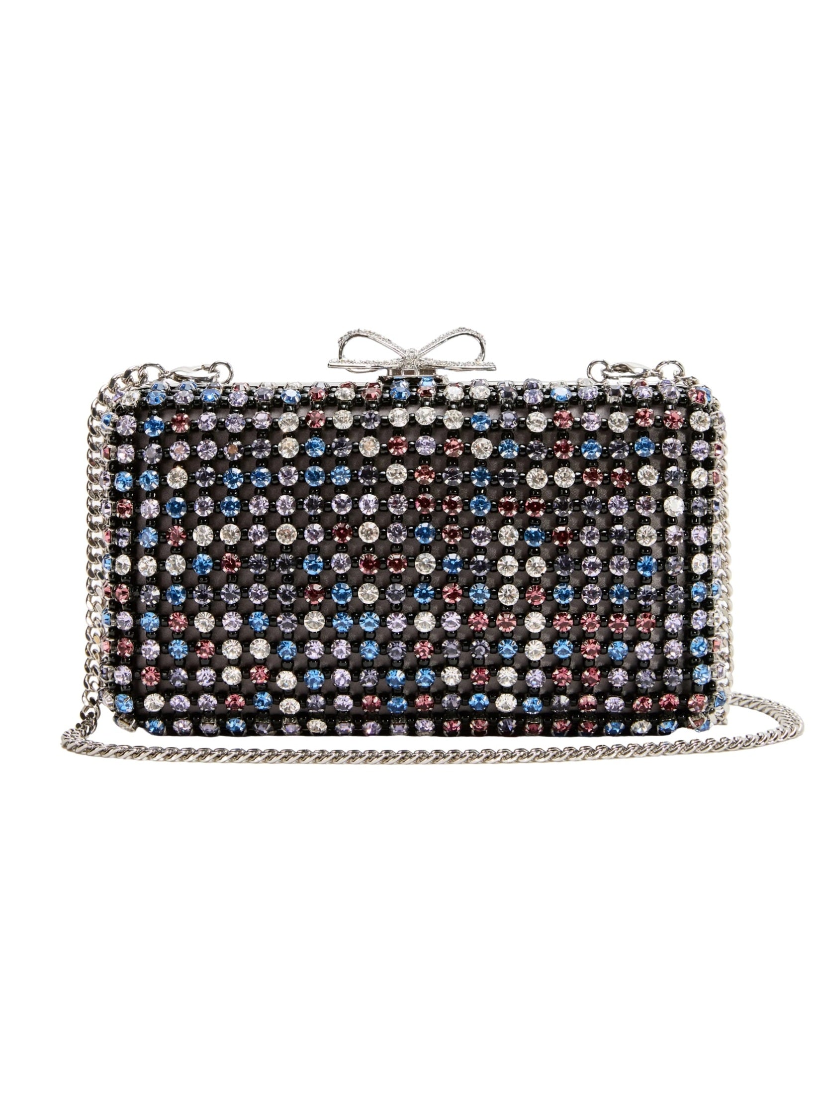 Multi crystal chainmail clutch