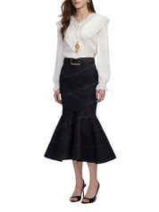 Cream viscose lace top