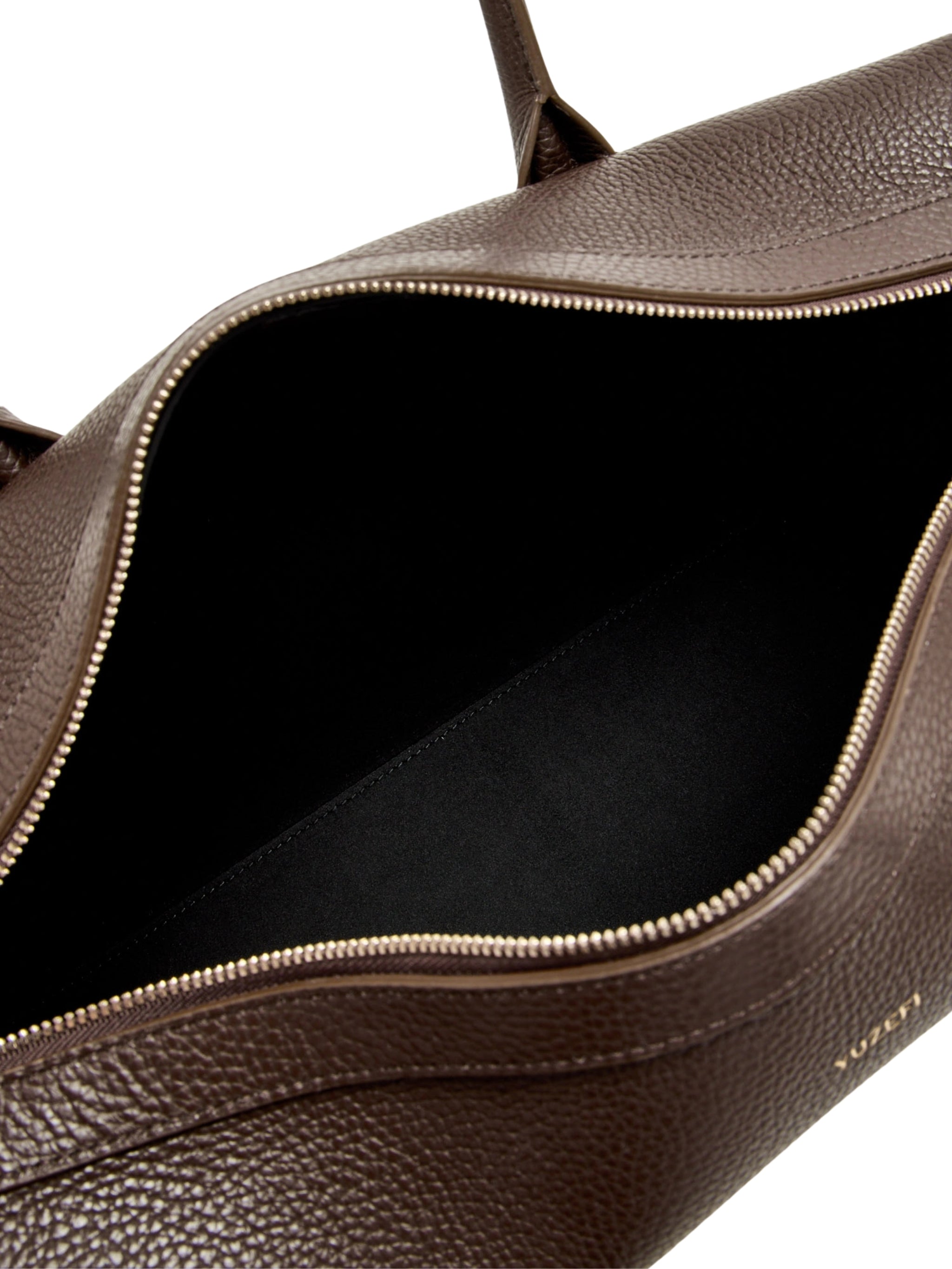 BRIOCHE DUFFLE ESPRESSO PEBBLE GRAINED LEATHER